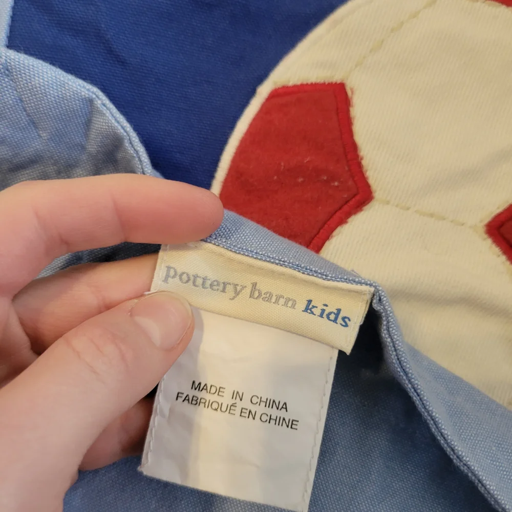 Pottery Barn Kids Soccer Game Wall Banner - Blue and Red